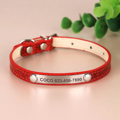 Collier Chat Personnalisé Rouge