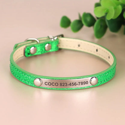 Collier Chat Personnalisé Vert