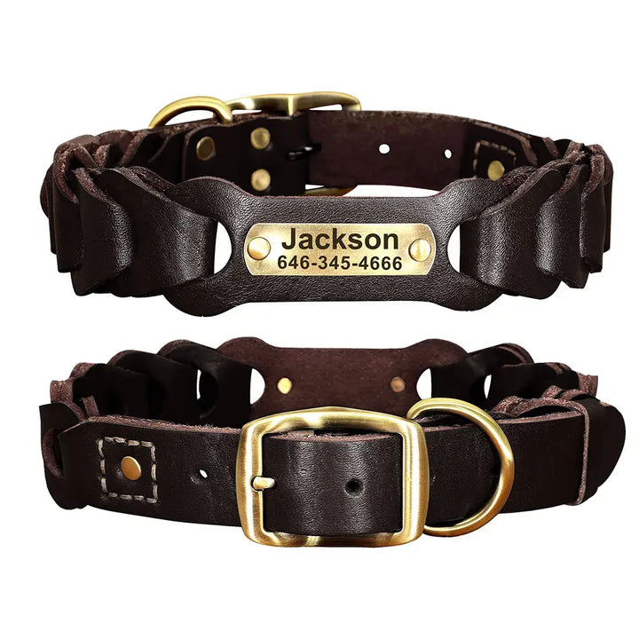 Collier Chien Chasse Gravé Noir