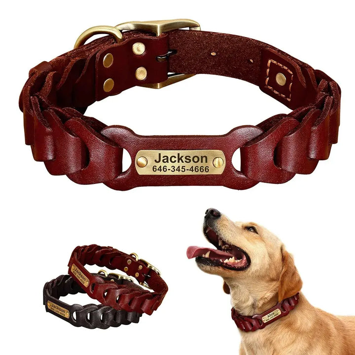Collier Chien Chasse Gravé