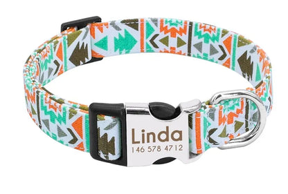 Collier Chien Personnalisé Prénom - Motif Aztèque / L