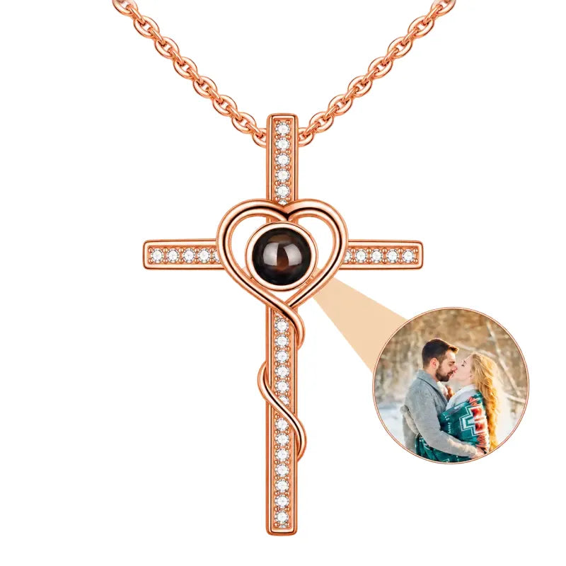Collier Croix Personnalisé Croix fine Or Rose