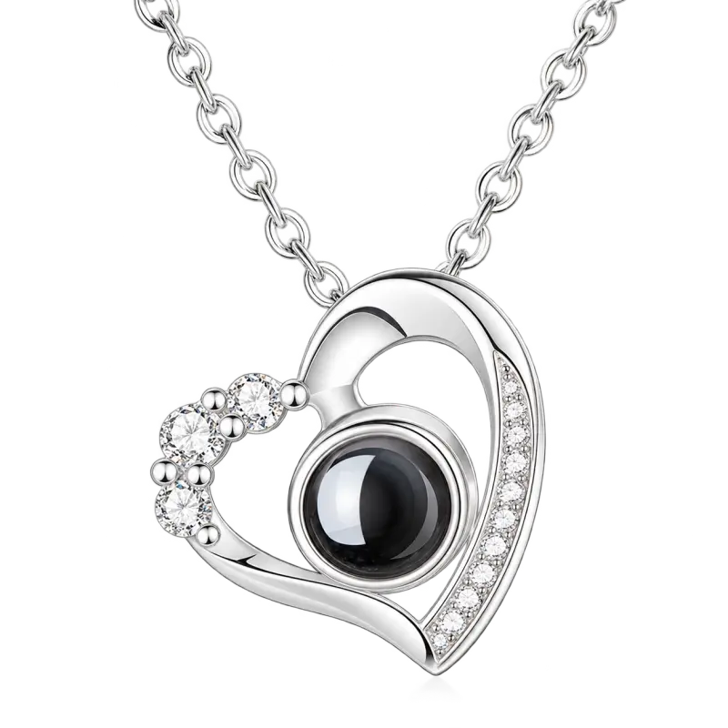 Collier en Coeur avec Photo Argent
