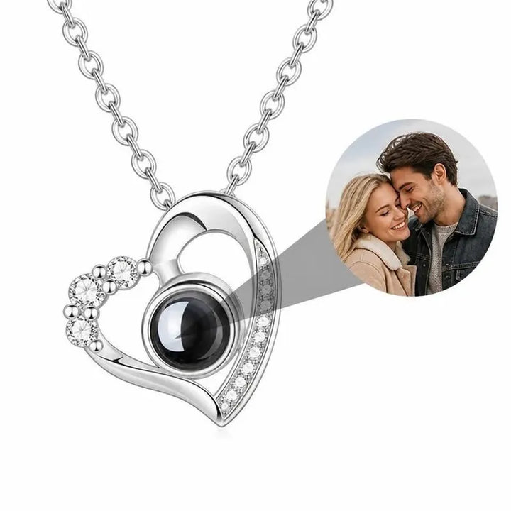 Collier en Coeur avec Photo Argent