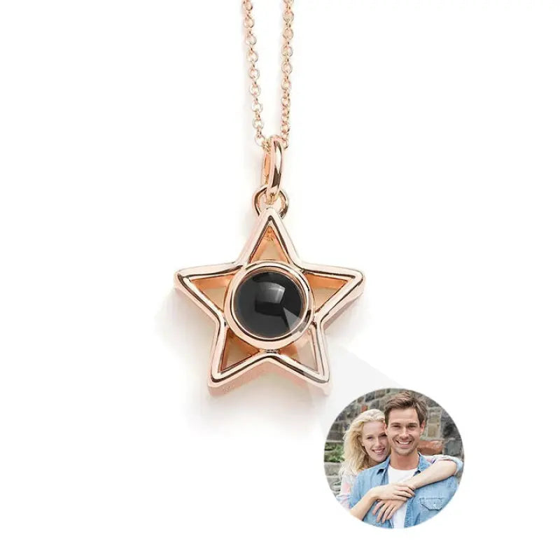 Collier Etoile Personnalisable Or Rose