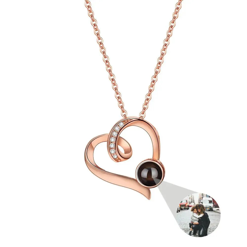 Collier Femme avec Photo Or Rose