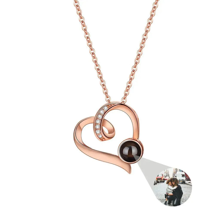 Collier Femme avec Photo Or Rose