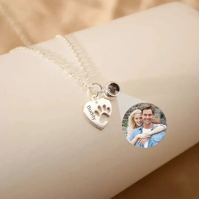 Collier Gravé Personnalisé Photo Chien Argent