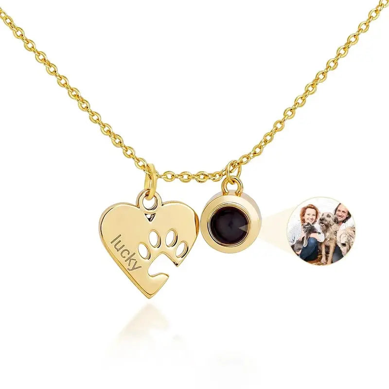 Collier Gravé Personnalisé Photo Chien Or