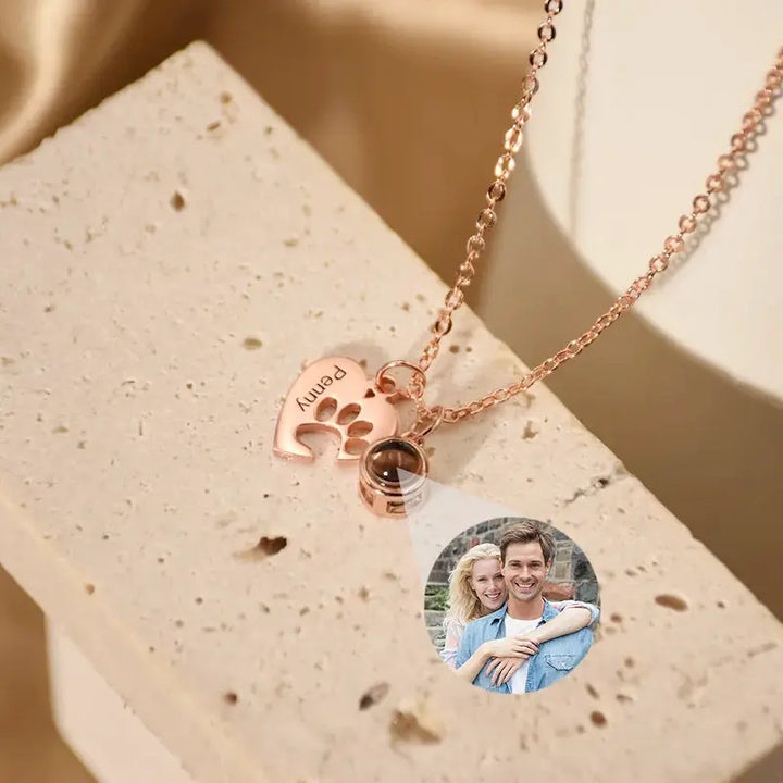 Collier Gravé Personnalisé Photo Chien Or Rose