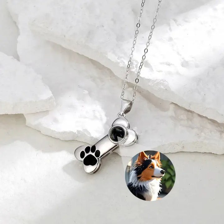 Collier Os Personnalisé Photo Argent