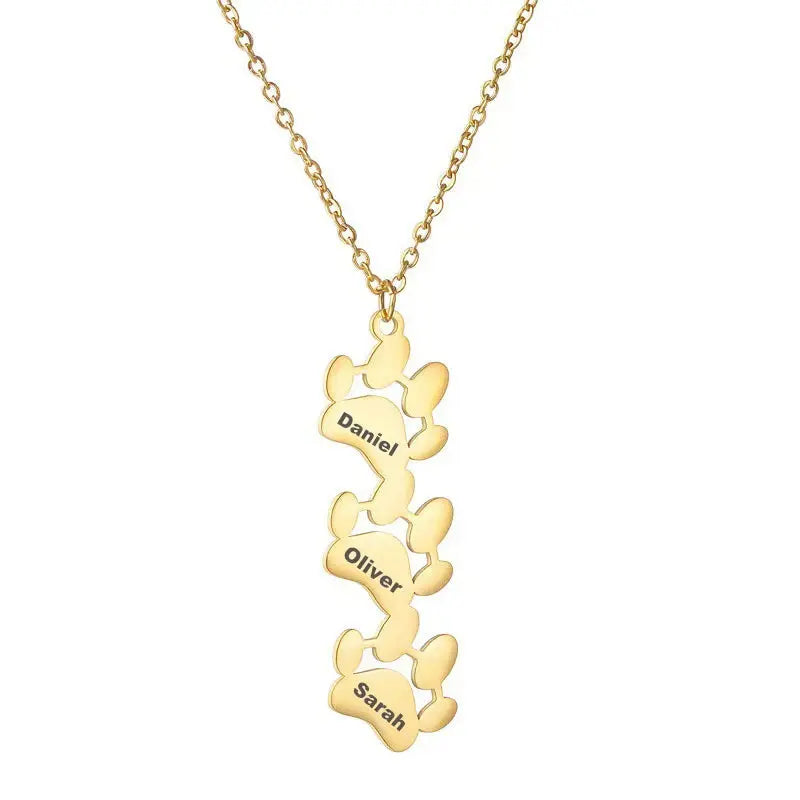 Collier Patte Gravure Personnalisée Or