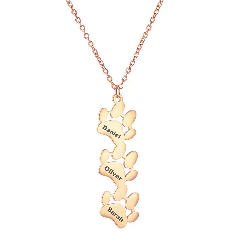 Collier Patte Gravure Personnalisée Or Rose