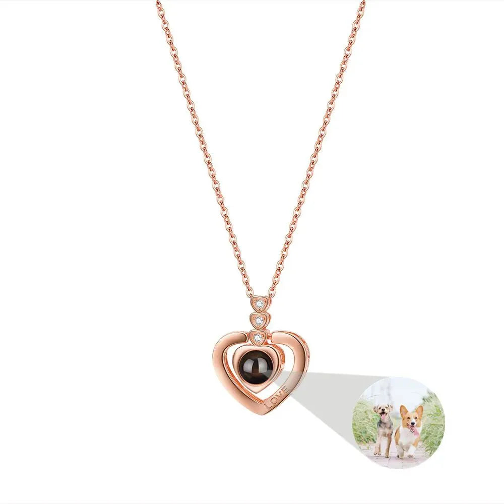 Collier Pendentif Photo Or Rose