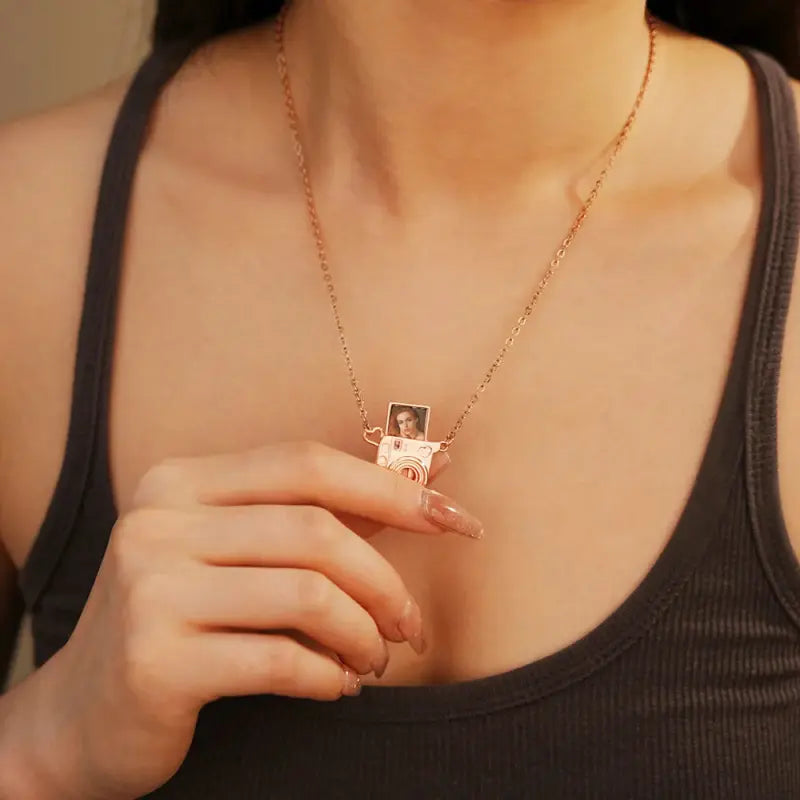Collier Pendentif Appareil Photo Personnalisé