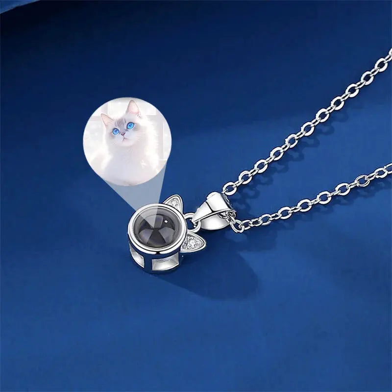 Collier Pendentif Chat avec Photo