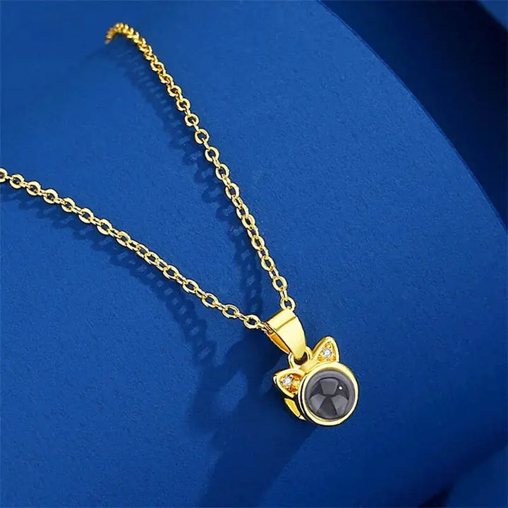 Collier Pendentif Chat avec Photo