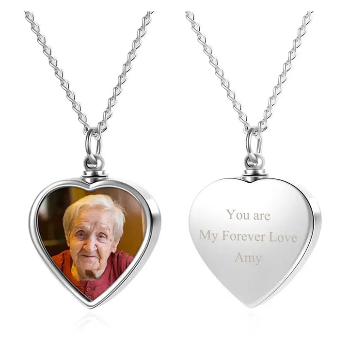 Collier Pendentif Coeur avec Photo Argent