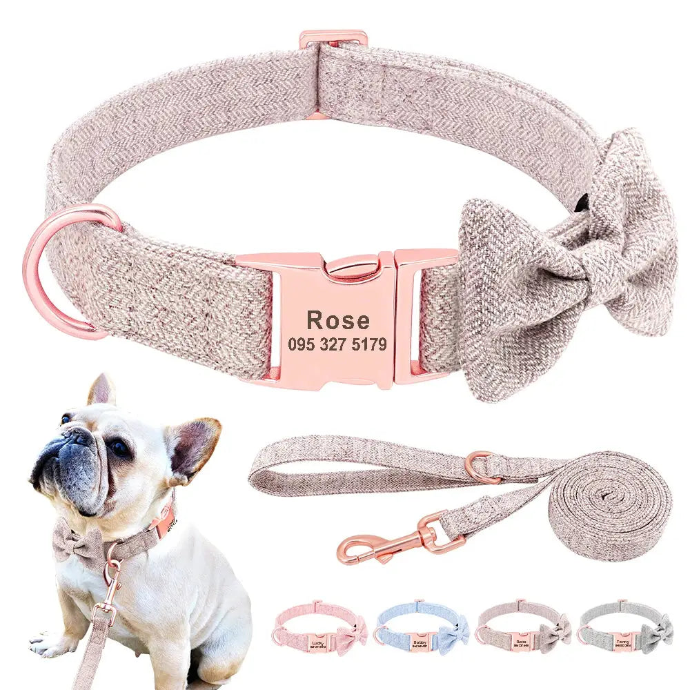 Collier Personnalisable Chien avec Laisse