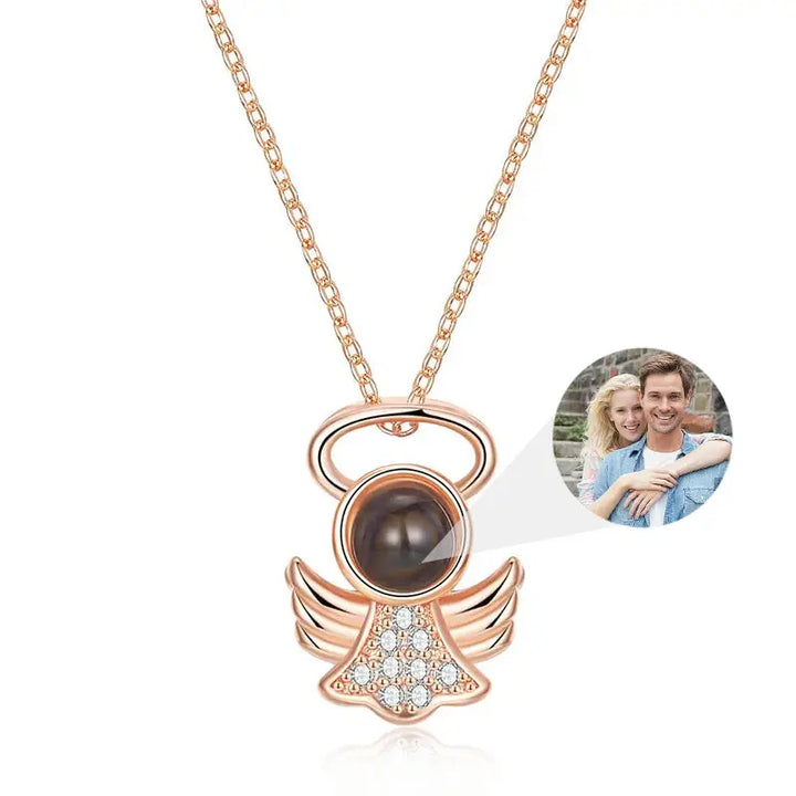 Collier Personnalisé Ange Or Rose