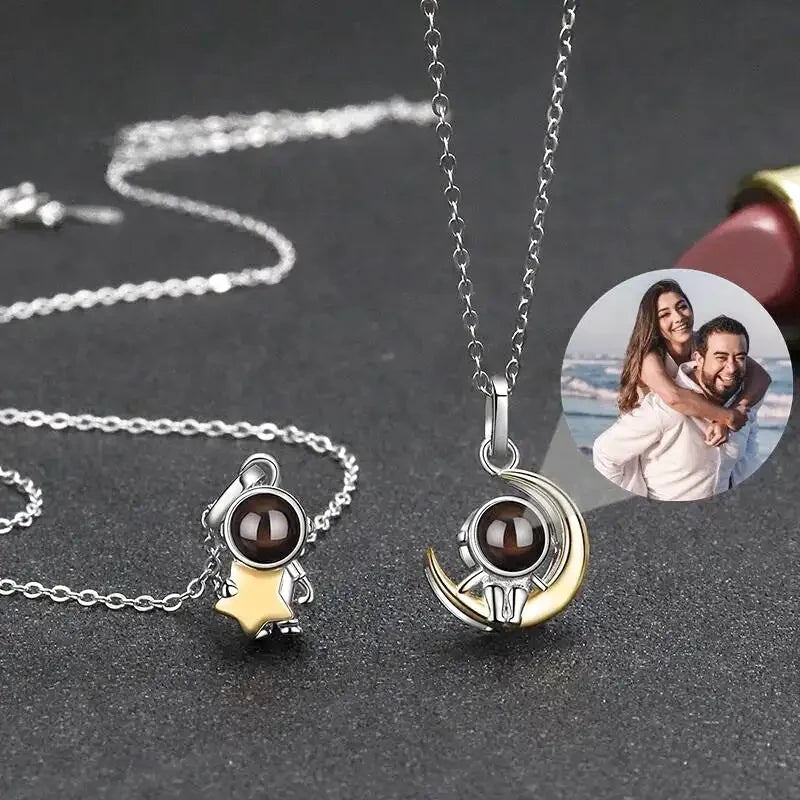 Collier Personnalisé Couple Lune + Étoile