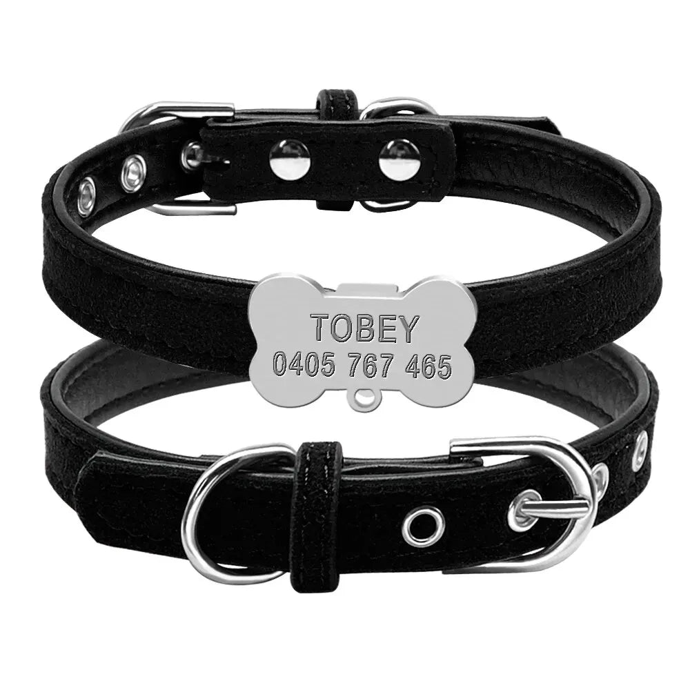 Collier Petit Chien Personnalisé Noir