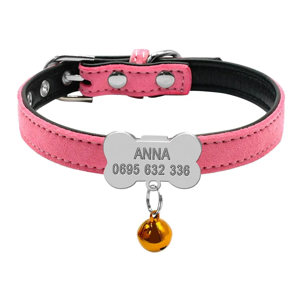 Collier Petit Chien Personnalisé Rose