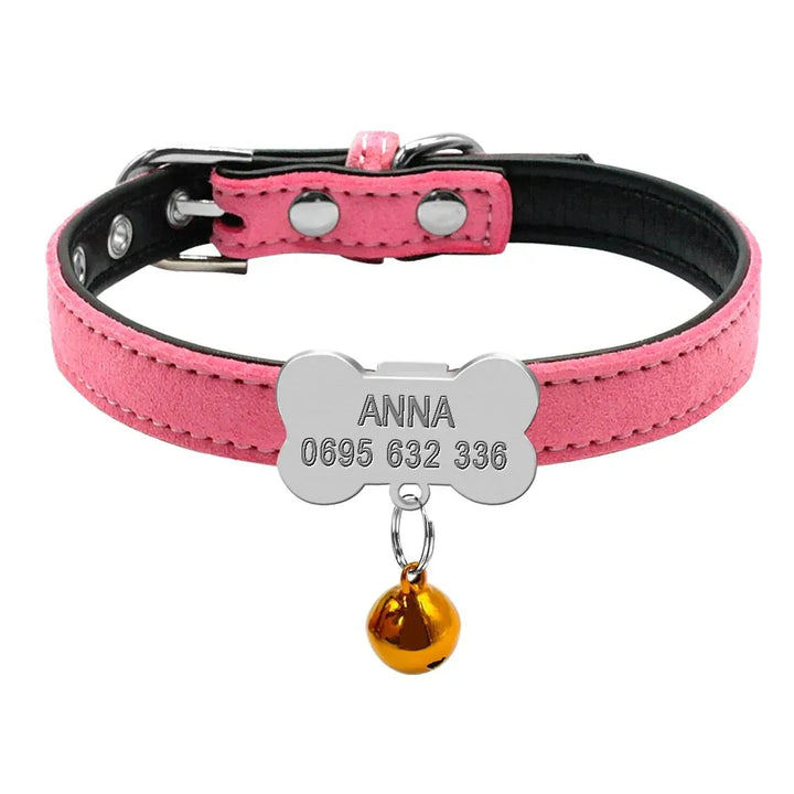 Collier Petit Chien Personnalisé Rose