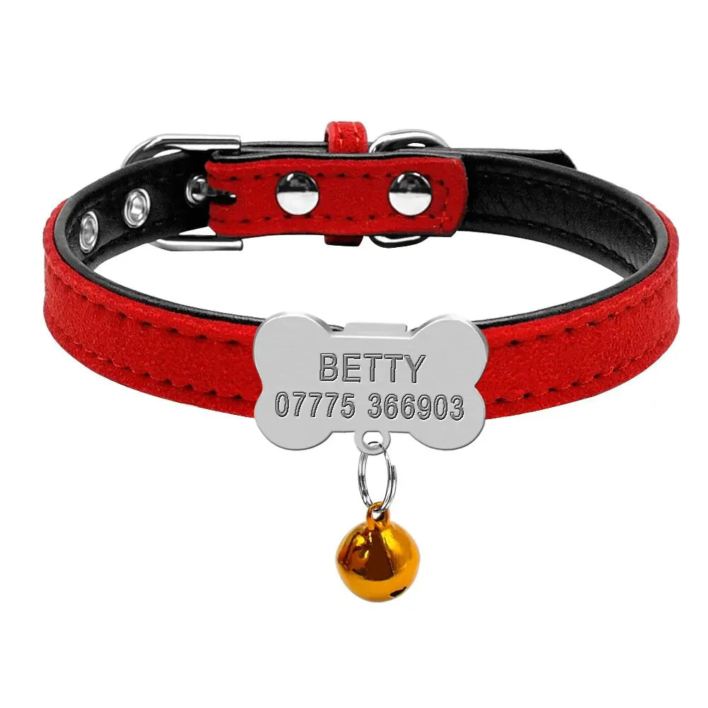Collier Petit Chien Personnalisé Rouge