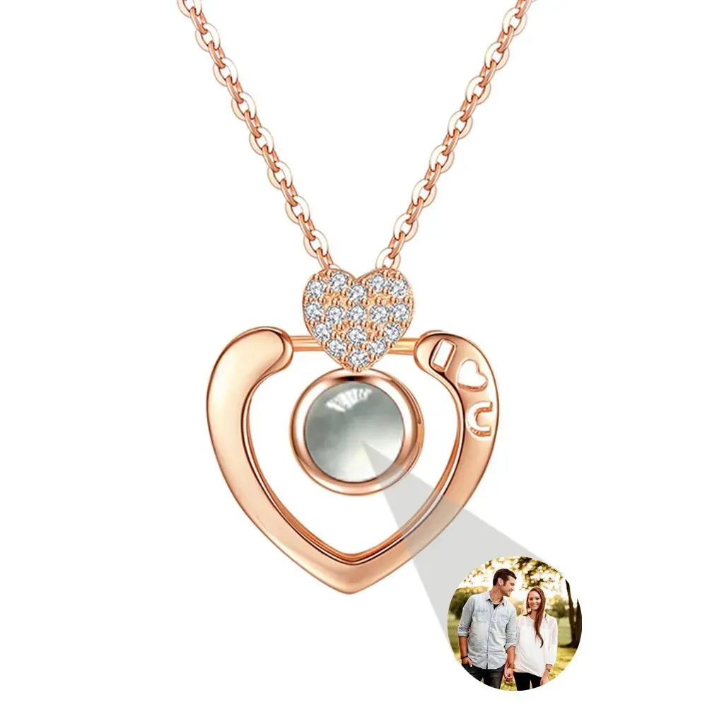 Collier Photo Dedans Or Rose