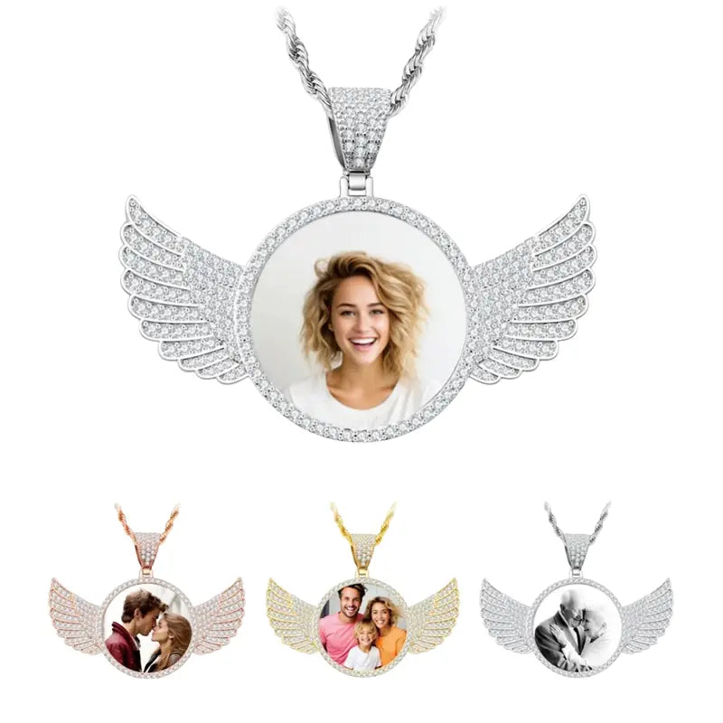 Collier Photo Personnalisé Zircons Scintillants