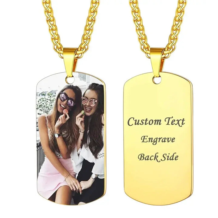 Collier Plaque Homme Personnalisé Or