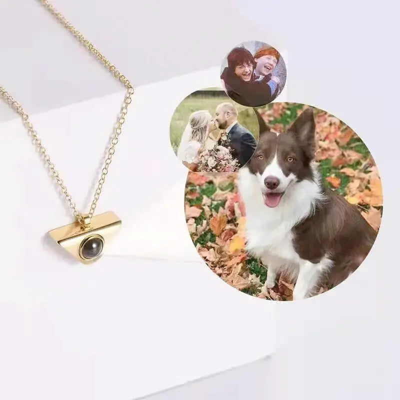 Collier Projection avec Photo Or