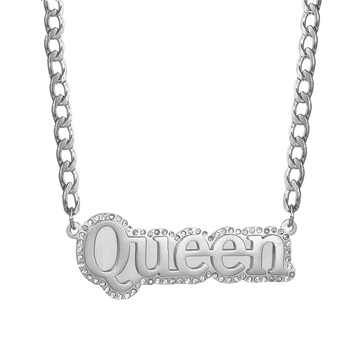 Collier Rappeur Bling Bling Personnalisable Argent