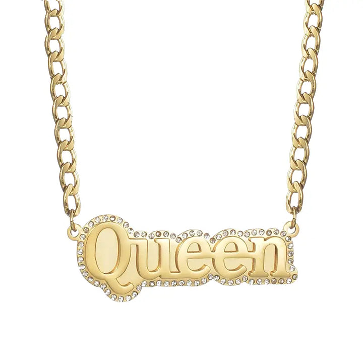 Collier Rappeur Bling Bling Personnalisable Or