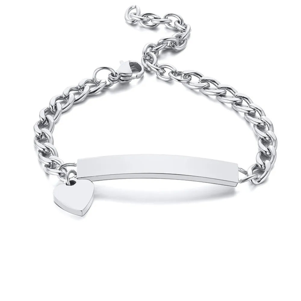 Gourmette Personnalisable Bébé Cœur Argent