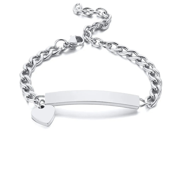 Gourmette Personnalisable Bébé Cœur Argent
