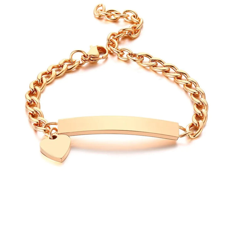 Gourmette Personnalisable Bébé Cœur Or rosé