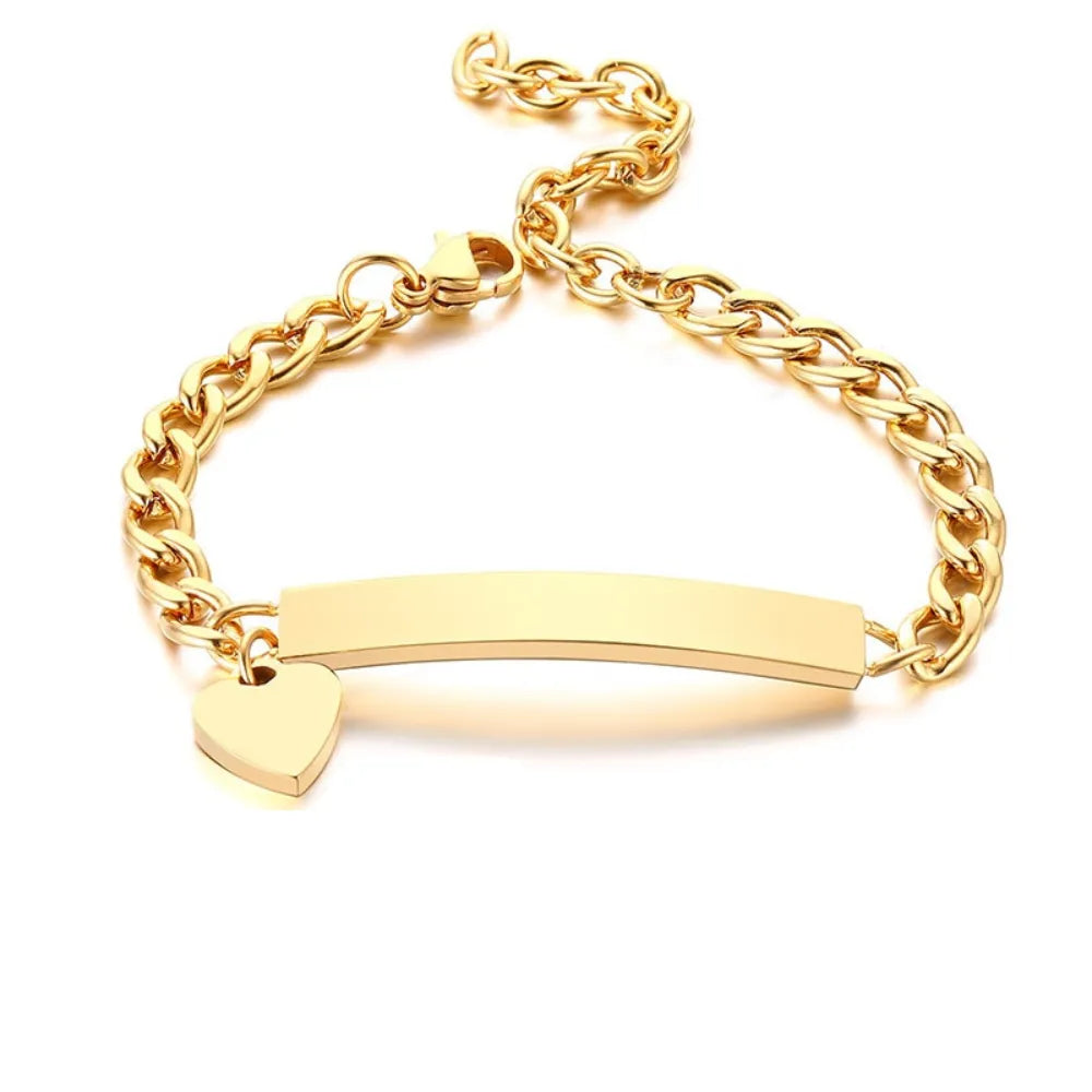 Gourmette Personnalisable Bébé Cœur Or