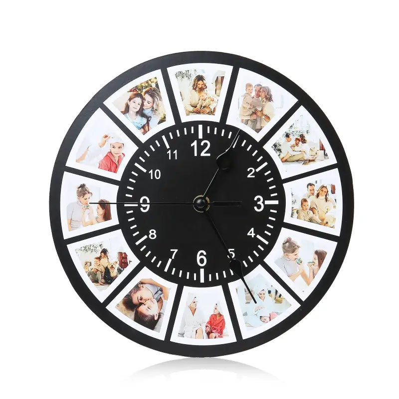 Horloge Personnalisable Photo Noir