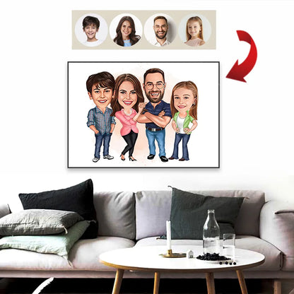 Illustration Famille Personnalisée - 80x120cm