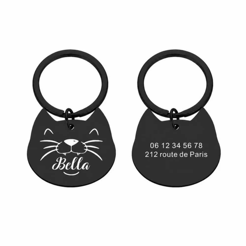 Médaille Chat Gravée Noir