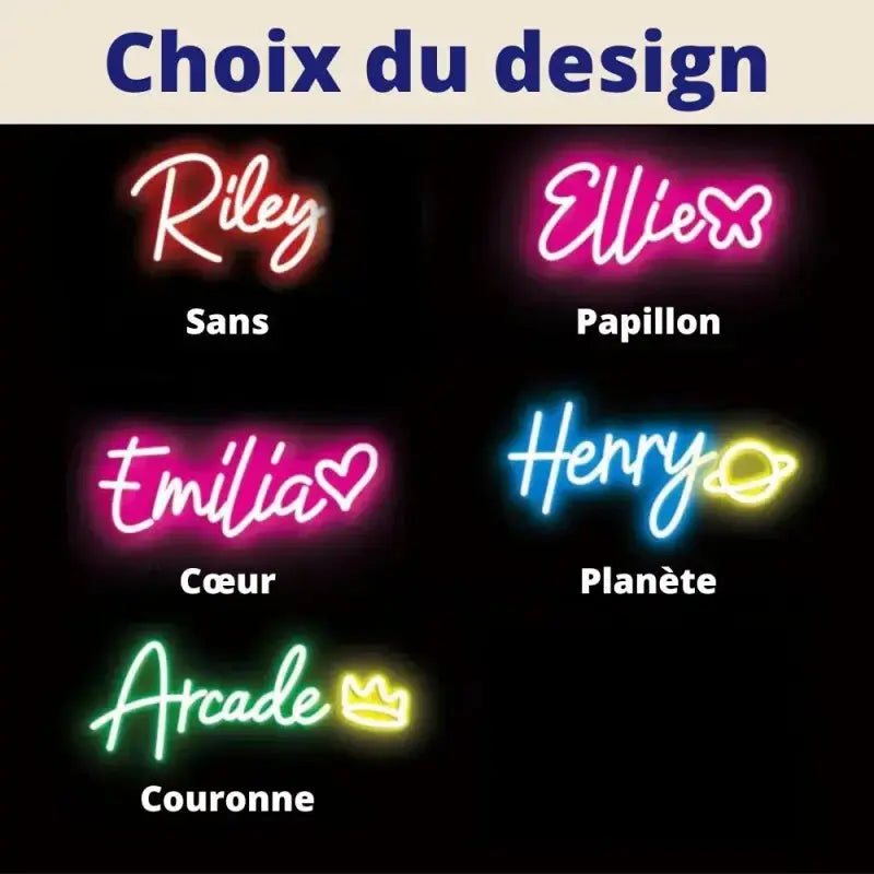 Néon Prénom Personnalisé Couronne