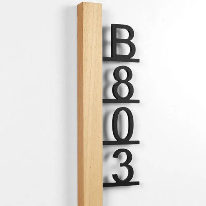 Numéro pour Maison Design Noir & Bois Horizontal