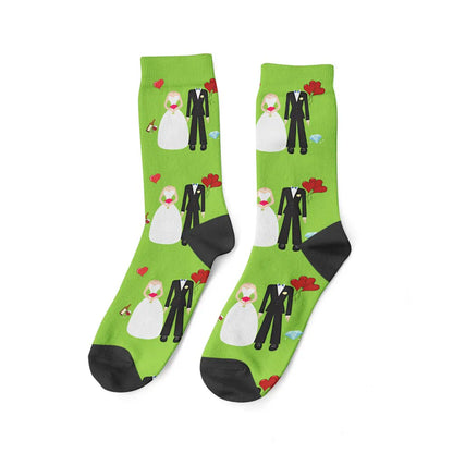 Paire de Chaussettes Couple et Mariage Vert