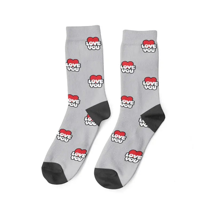 Paire de Chaussettes Personnalisées Gris Clair