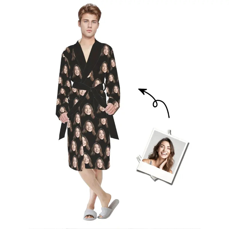 Peignoir de Bain Femme Personnalisé Noir