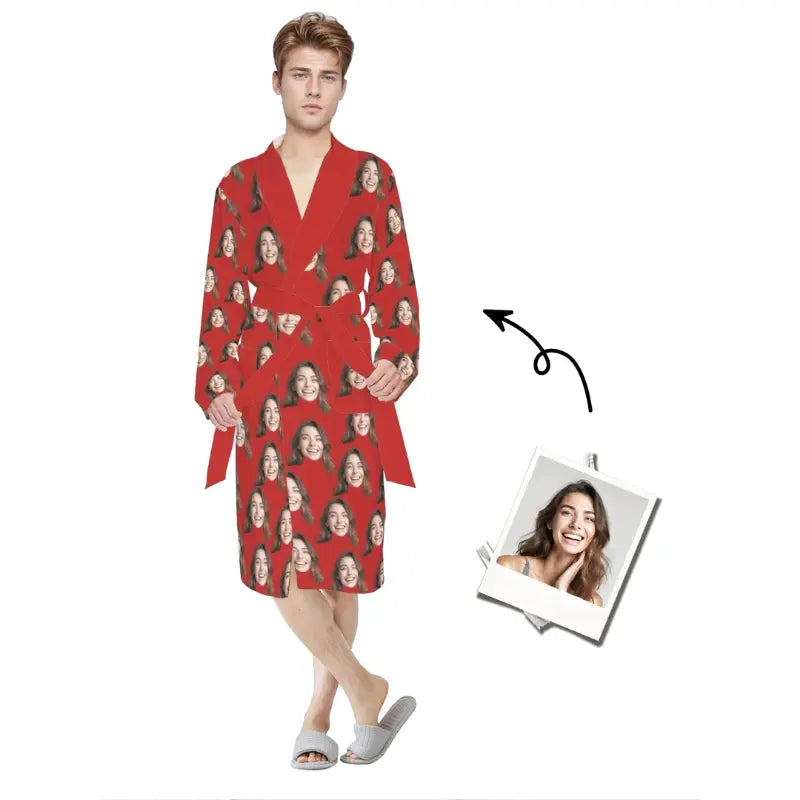 Peignoir de Bain Femme Personnalisé Rouge