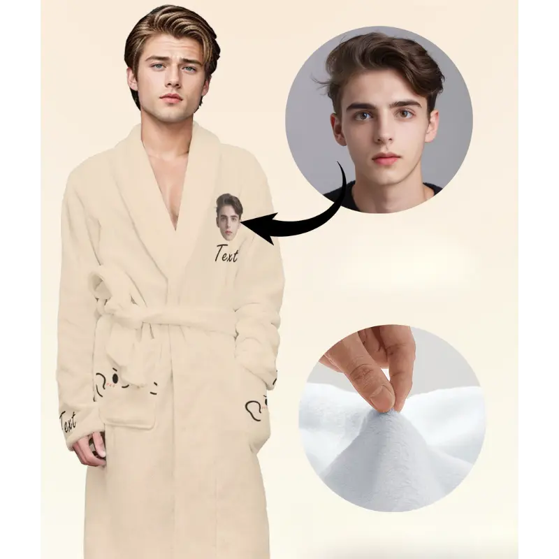 Peignoir Personnalisable Homme Beige