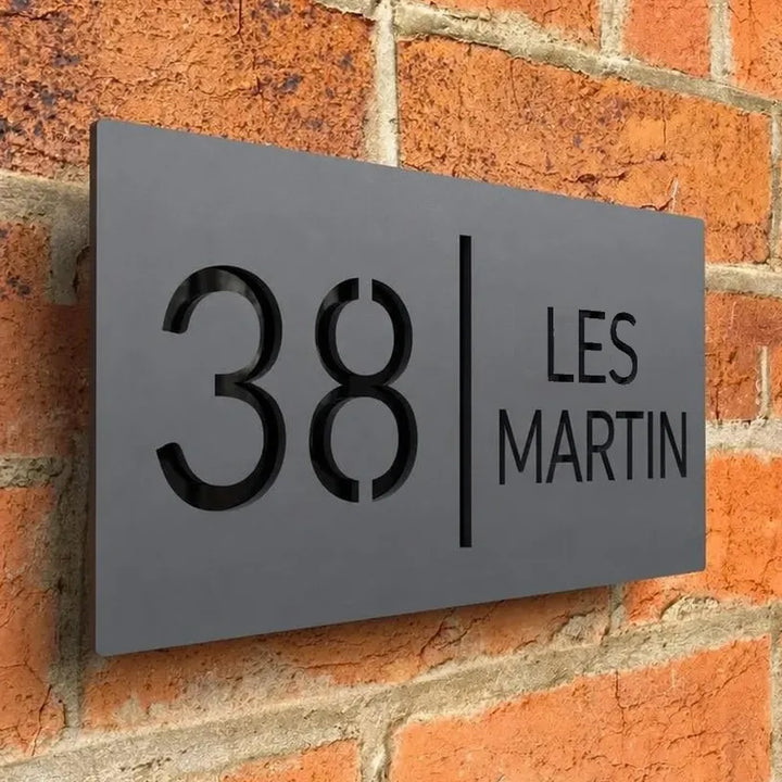 Plaque Décorative Extérieur Maison Noir Noir